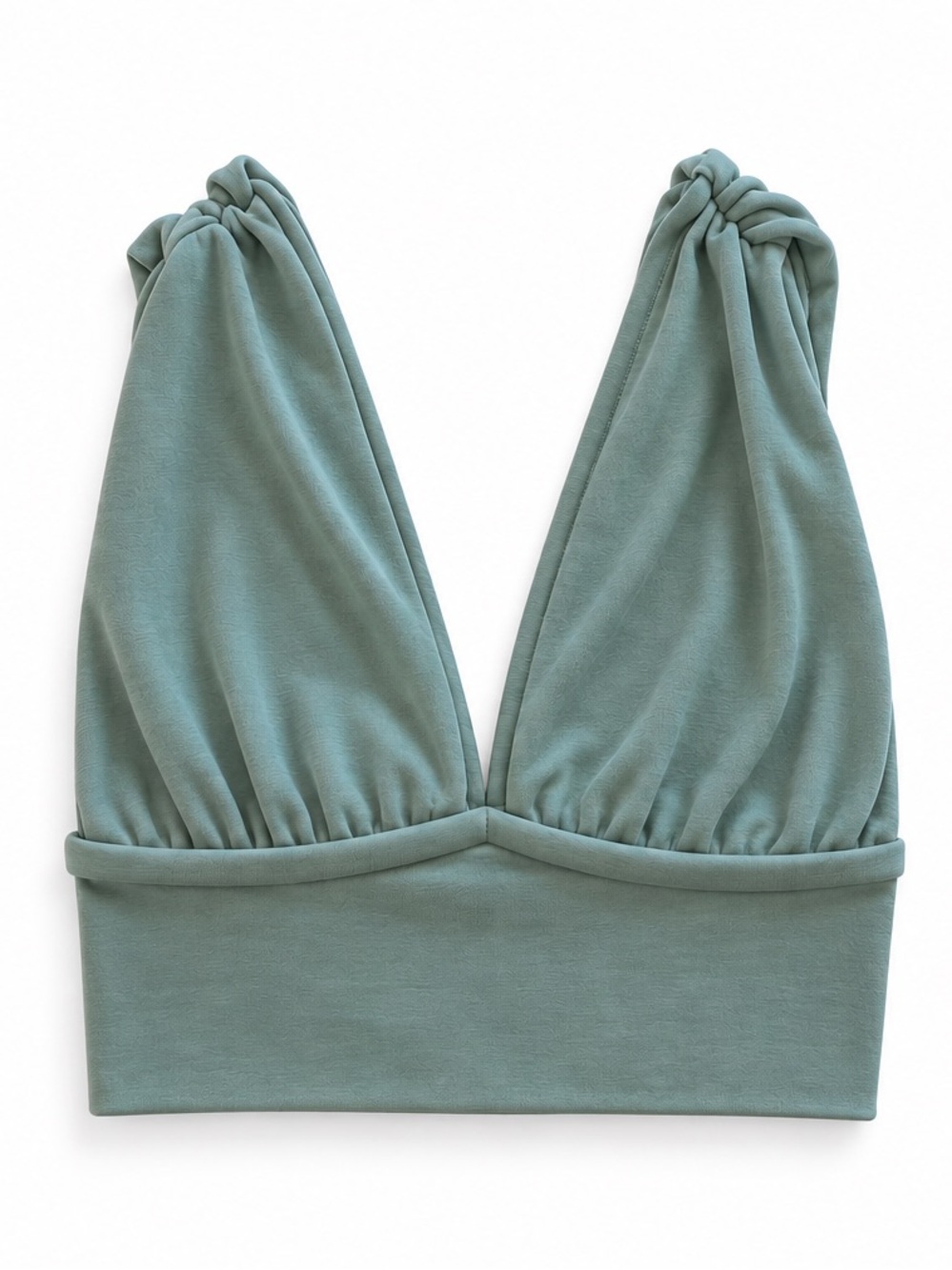 Shimmering Blue Deep V Crop